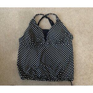Mermaid Maternity Size 2X Polka Dot Tankini Swim Top Adjustable Straps